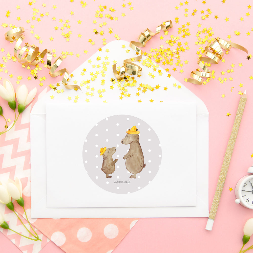 80mm Rund Aufkleber Bären mit Hut Sticker, Aufkleber, Etikett, Familie, Vatertag, Muttertag, Bruder, Schwester, Mama, Papa, Oma, Opa, Bär, Bären, Vater, Papi, Paps, Dad, Daddy, Lieblingsmensch, Sohn, Söhne, Kind, Kinder, Vater-Sohn, Family, Vorbild