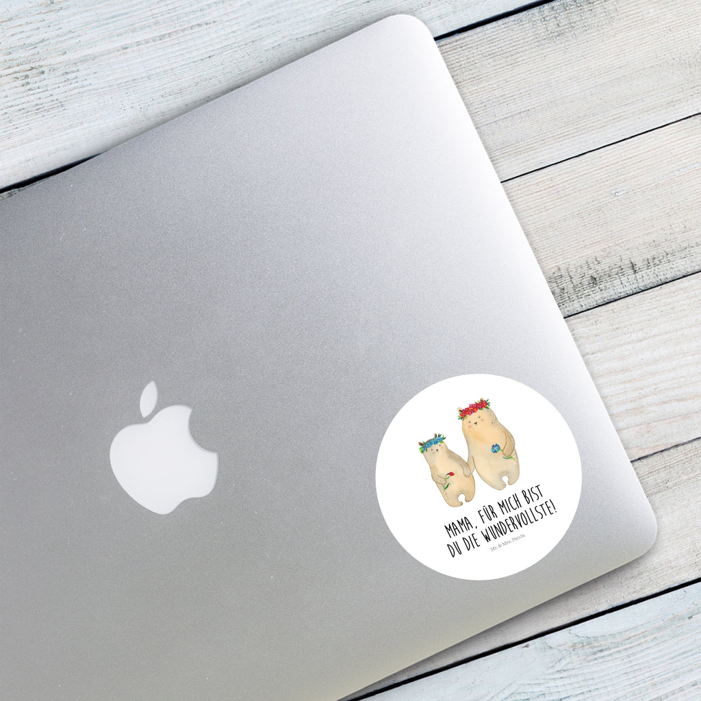 80mm Rund Aufkleber Bären mit Blumenkranz Sticker, Aufkleber, Etikett, Familie, Vatertag, Muttertag, Bruder, Schwester, Mama, Papa, Oma, Opa, Bär, Bären, Mutter, Mutti, Mami, Lieblingsmensch, Lieblingsmama, beste Mutter, weltbeste Mama, Geschenk Mama. Muttertag, Tochter, Kind, Kinder, Töchter, Family, Vorbild
