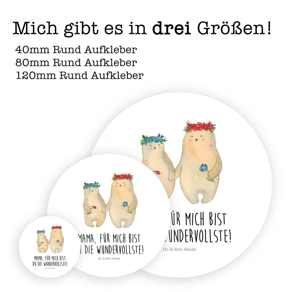 80mm Rund Aufkleber Bären mit Blumenkranz Sticker, Aufkleber, Etikett, Familie, Vatertag, Muttertag, Bruder, Schwester, Mama, Papa, Oma, Opa, Bär, Bären, Mutter, Mutti, Mami, Lieblingsmensch, Lieblingsmama, beste Mutter, weltbeste Mama, Geschenk Mama. Muttertag, Tochter, Kind, Kinder, Töchter, Family, Vorbild