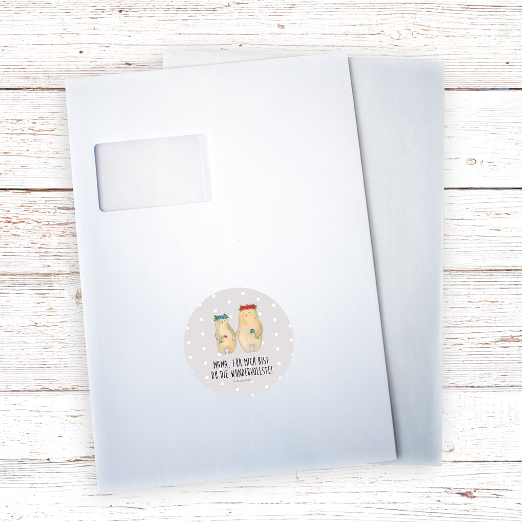 80mm Rund Aufkleber Bären mit Blumenkranz Sticker, Aufkleber, Etikett, Familie, Vatertag, Muttertag, Bruder, Schwester, Mama, Papa, Oma, Opa, Bär, Bären, Mutter, Mutti, Mami, Lieblingsmensch, Lieblingsmama, beste Mutter, weltbeste Mama, Geschenk Mama. Muttertag, Tochter, Kind, Kinder, Töchter, Family, Vorbild