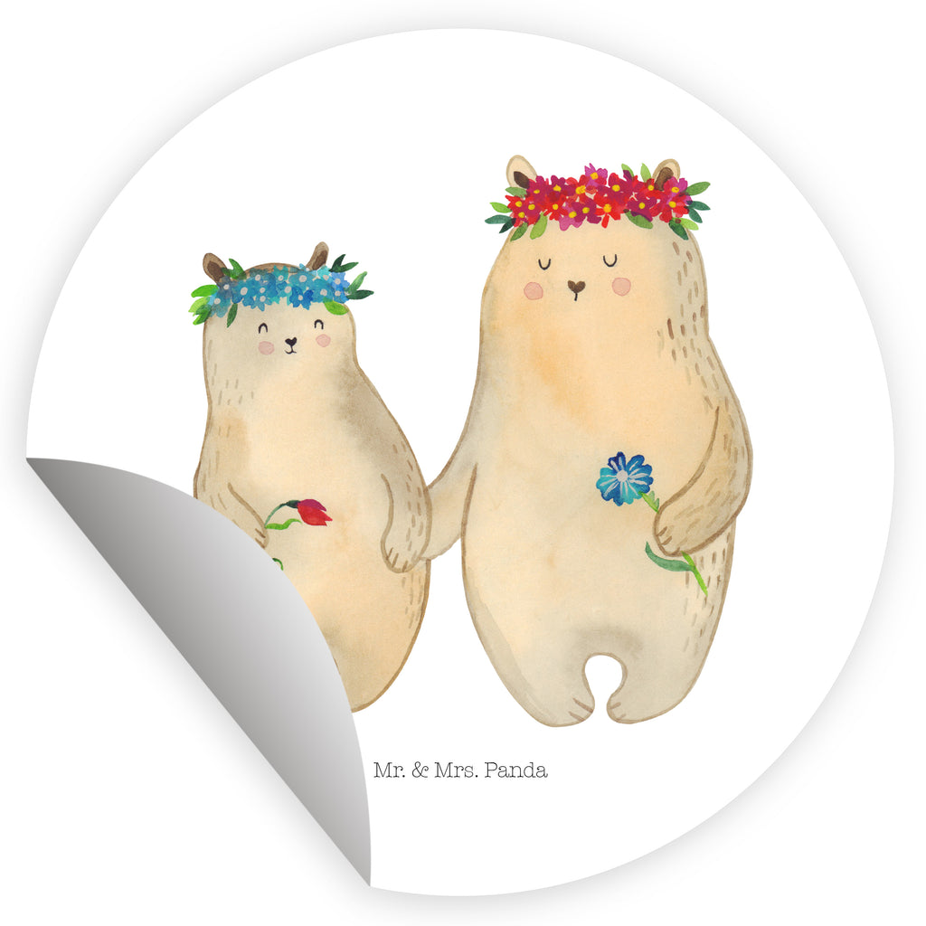 80mm Rund Aufkleber Bären mit Blumenkranz Sticker, Aufkleber, Etikett, Familie, Vatertag, Muttertag, Bruder, Schwester, Mama, Papa, Oma, Opa, Bär, Bären, Mutter, Mutti, Mami, Lieblingsmensch, Lieblingsmama, beste Mutter, weltbeste Mama, Geschenk Mama. Muttertag, Tochter, Kind, Kinder, Töchter, Family, Vorbild