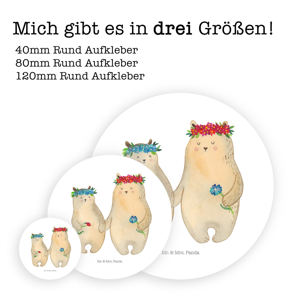 80mm Rund Aufkleber Bären mit Blumenkranz Sticker, Aufkleber, Etikett, Familie, Vatertag, Muttertag, Bruder, Schwester, Mama, Papa, Oma, Opa, Bär, Bären, Mutter, Mutti, Mami, Lieblingsmensch, Lieblingsmama, beste Mutter, weltbeste Mama, Geschenk Mama. Muttertag, Tochter, Kind, Kinder, Töchter, Family, Vorbild