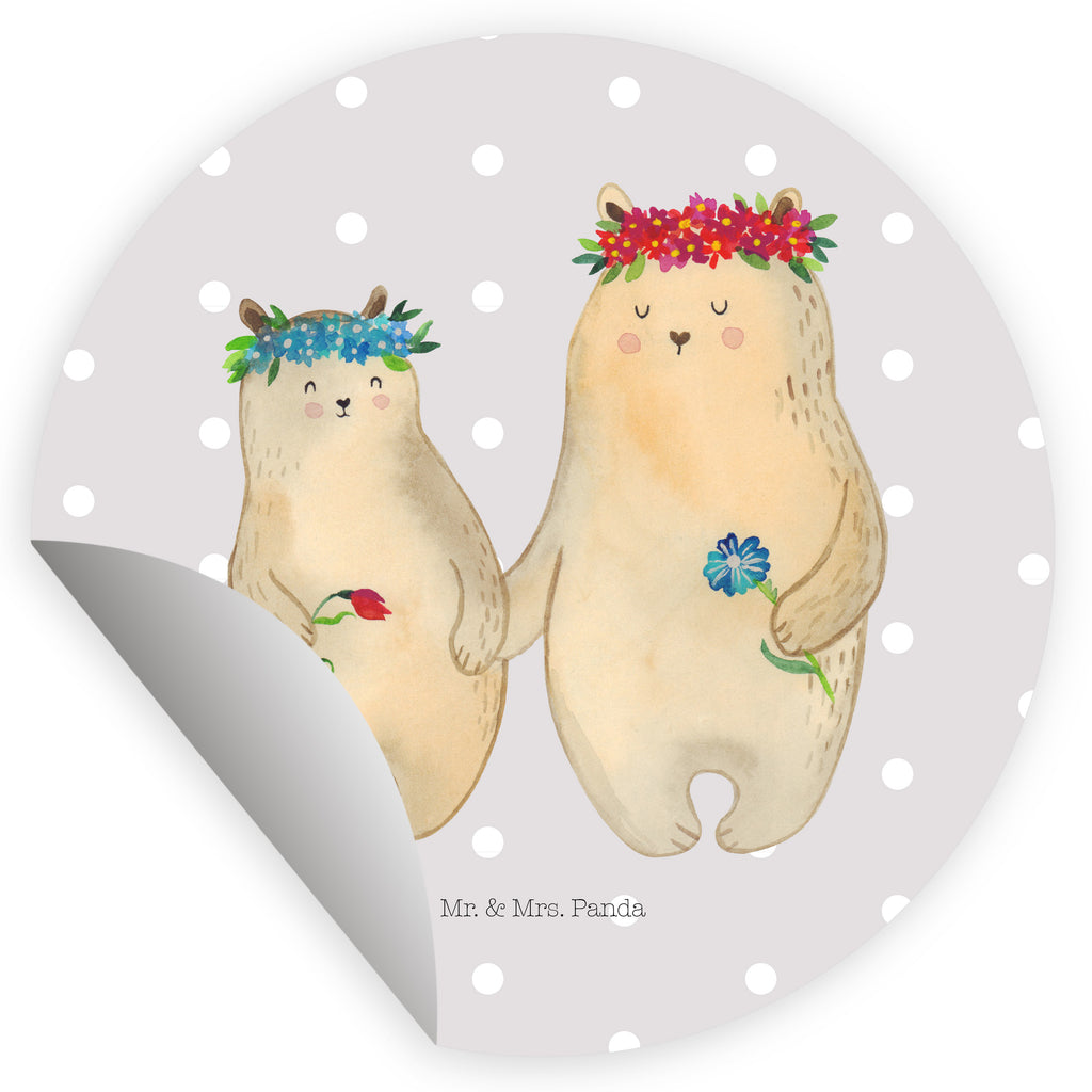80mm Rund Aufkleber Bären mit Blumenkranz Sticker, Aufkleber, Etikett, Familie, Vatertag, Muttertag, Bruder, Schwester, Mama, Papa, Oma, Opa, Bär, Bären, Mutter, Mutti, Mami, Lieblingsmensch, Lieblingsmama, beste Mutter, weltbeste Mama, Geschenk Mama. Muttertag, Tochter, Kind, Kinder, Töchter, Family, Vorbild