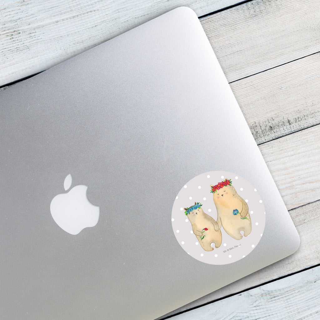 80mm Rund Aufkleber Bären mit Blumenkranz Sticker, Aufkleber, Etikett, Familie, Vatertag, Muttertag, Bruder, Schwester, Mama, Papa, Oma, Opa, Bär, Bären, Mutter, Mutti, Mami, Lieblingsmensch, Lieblingsmama, beste Mutter, weltbeste Mama, Geschenk Mama. Muttertag, Tochter, Kind, Kinder, Töchter, Family, Vorbild