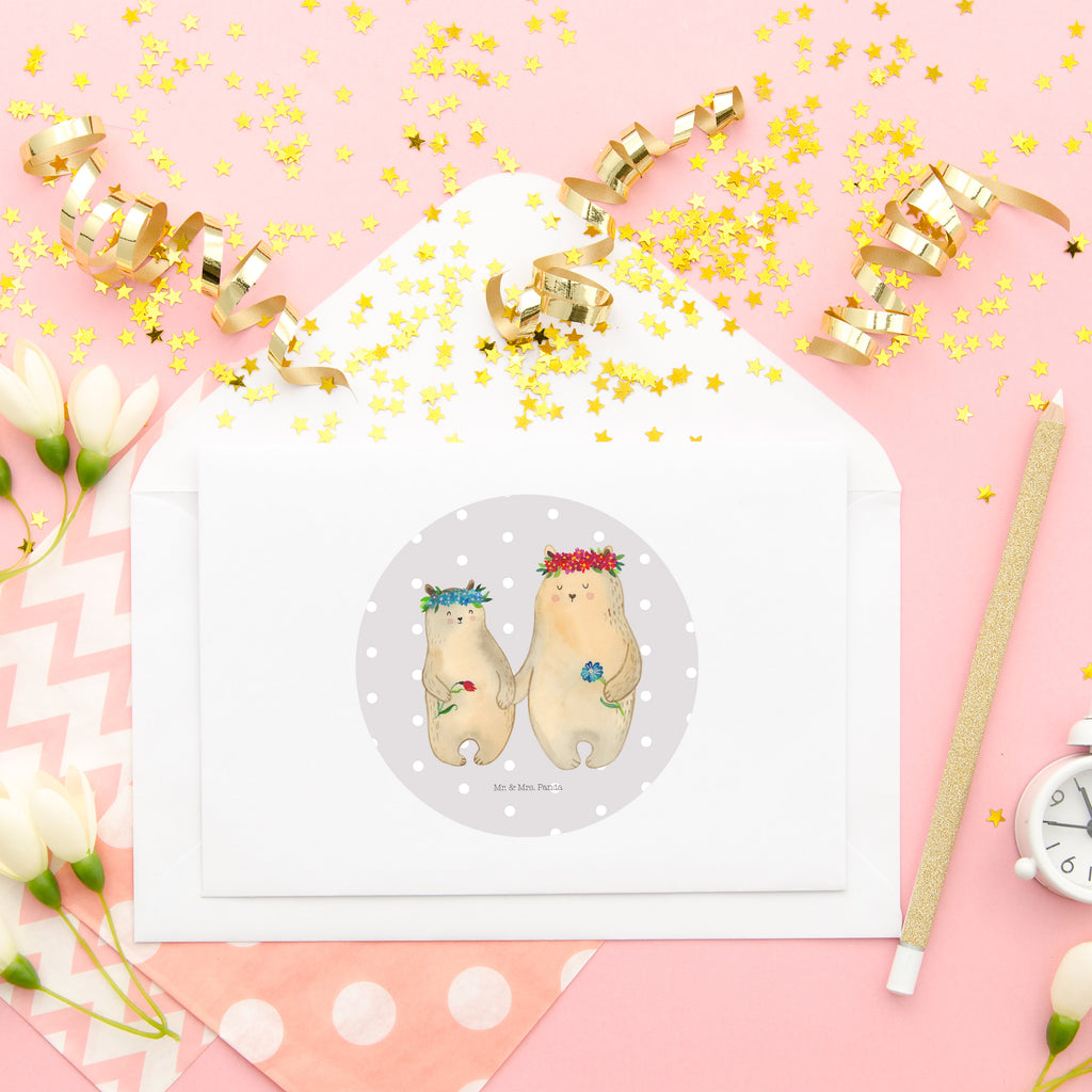 80mm Rund Aufkleber Bären mit Blumenkranz Sticker, Aufkleber, Etikett, Familie, Vatertag, Muttertag, Bruder, Schwester, Mama, Papa, Oma, Opa, Bär, Bären, Mutter, Mutti, Mami, Lieblingsmensch, Lieblingsmama, beste Mutter, weltbeste Mama, Geschenk Mama. Muttertag, Tochter, Kind, Kinder, Töchter, Family, Vorbild