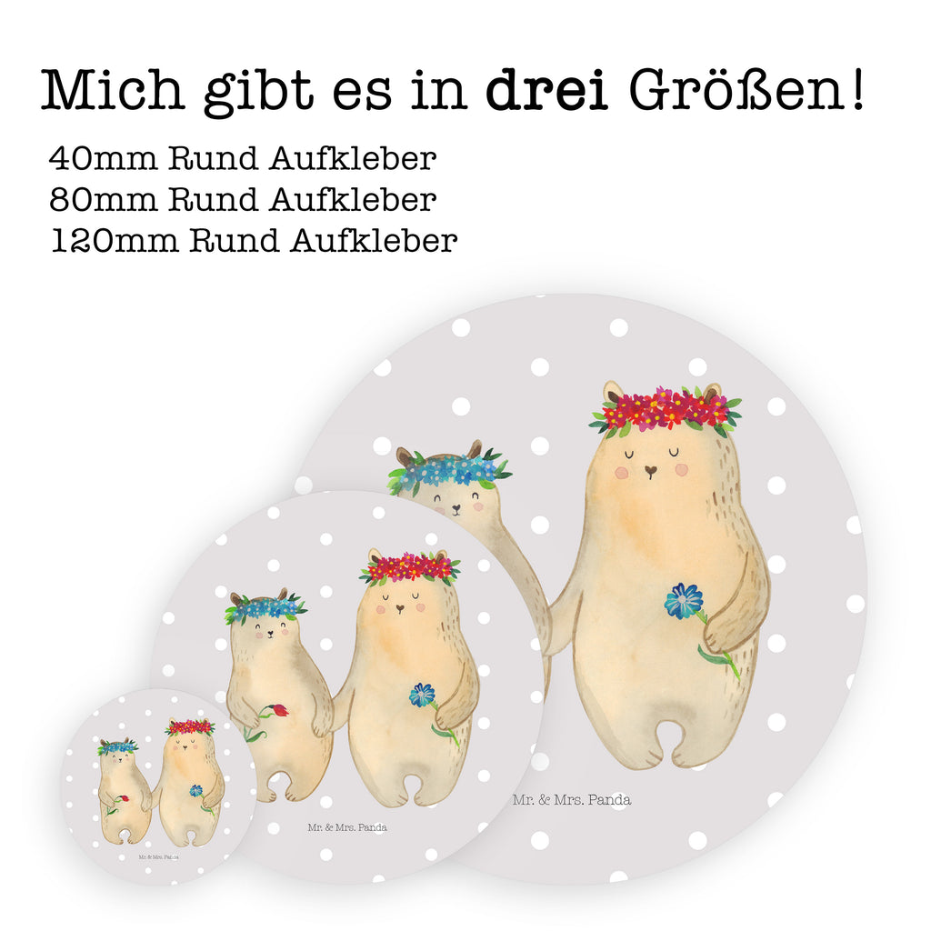 80mm Rund Aufkleber Bären mit Blumenkranz Sticker, Aufkleber, Etikett, Familie, Vatertag, Muttertag, Bruder, Schwester, Mama, Papa, Oma, Opa, Bär, Bären, Mutter, Mutti, Mami, Lieblingsmensch, Lieblingsmama, beste Mutter, weltbeste Mama, Geschenk Mama. Muttertag, Tochter, Kind, Kinder, Töchter, Family, Vorbild