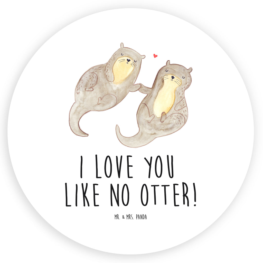 120mm Rund Aufkleber Otter händchenhaltend Sticker, Aufkleber, Etikett, Kinder, rund, Otter, Fischotter, Seeotter, Otter Seeotter See Otter