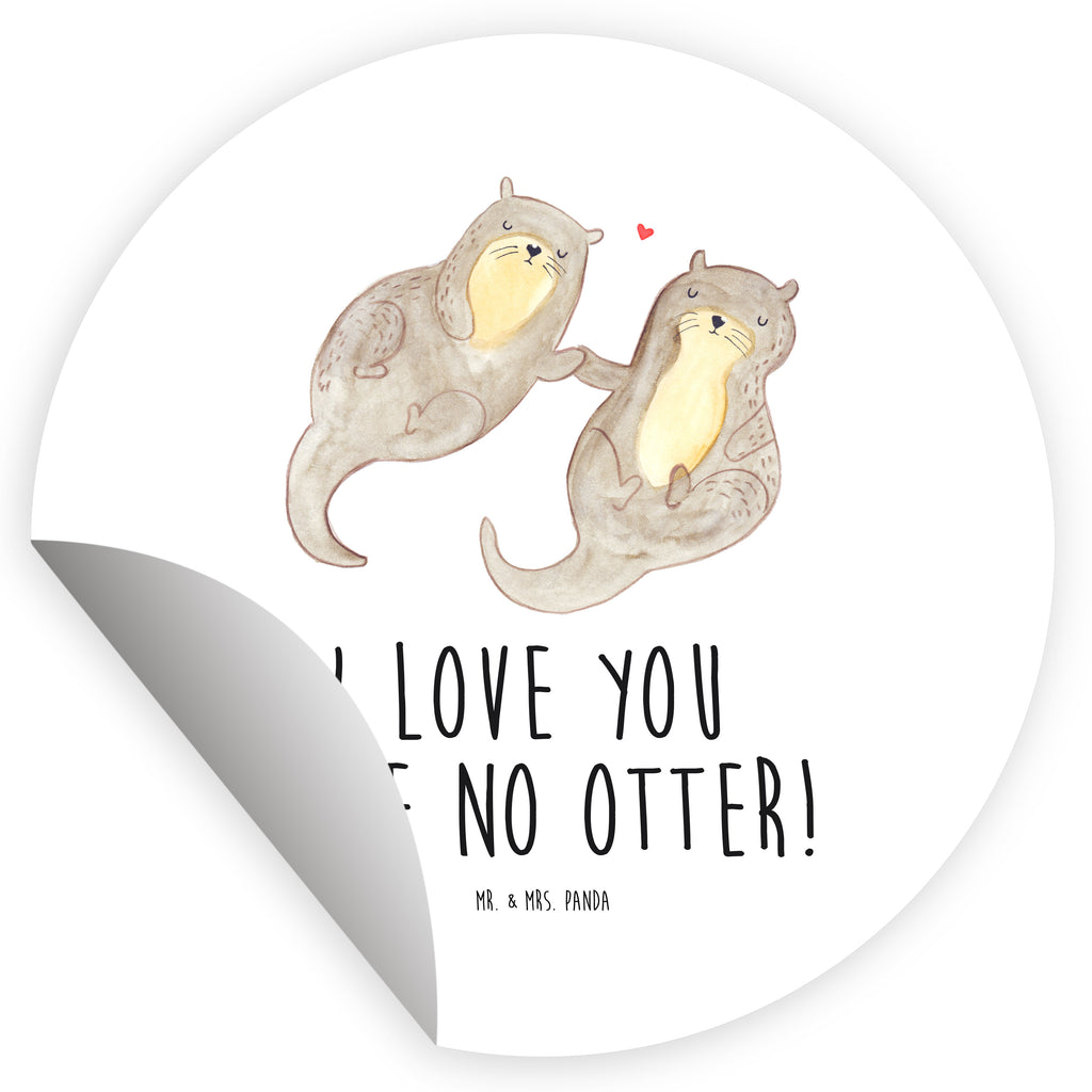 120mm Rund Aufkleber Otter händchenhaltend Sticker, Aufkleber, Etikett, Kinder, rund, Otter, Fischotter, Seeotter, Otter Seeotter See Otter