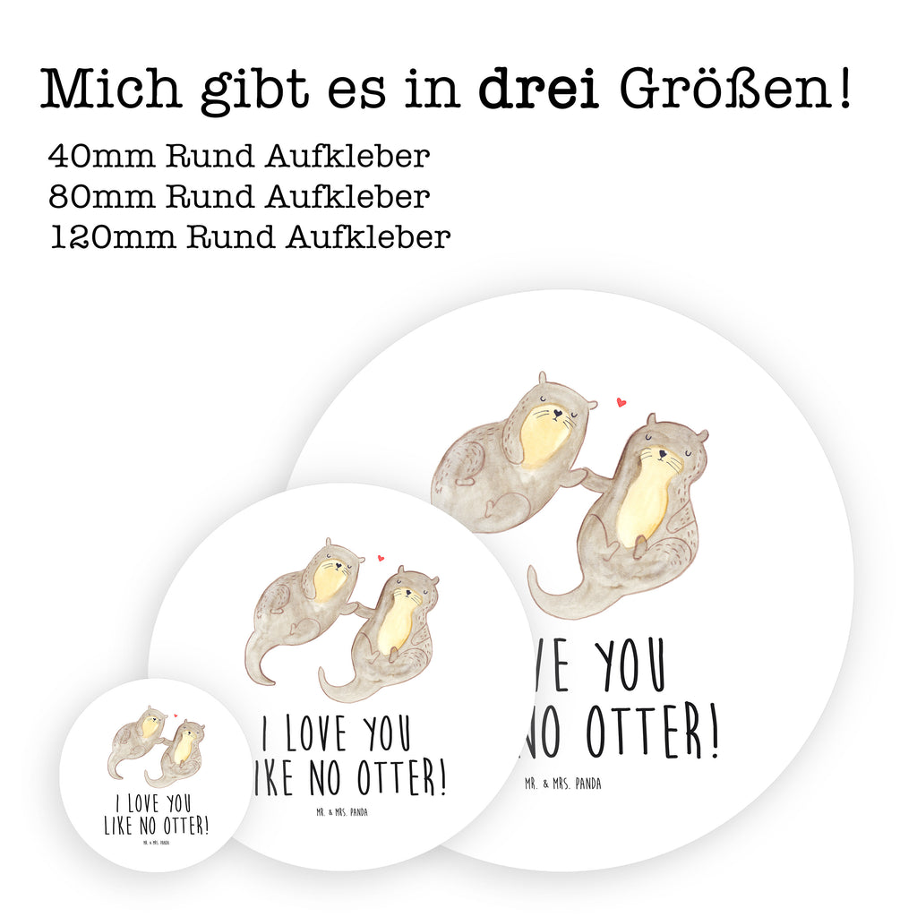 120mm Rund Aufkleber Otter händchenhaltend Sticker, Aufkleber, Etikett, Kinder, rund, Otter, Fischotter, Seeotter, Otter Seeotter See Otter