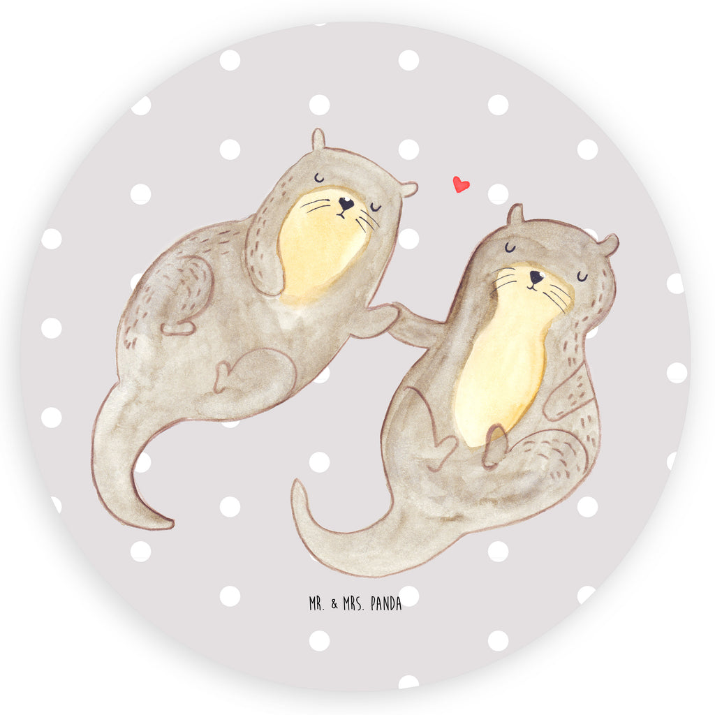 120mm Rund Aufkleber Otter händchenhaltend Sticker, Aufkleber, Etikett, Kinder, rund, Otter, Fischotter, Seeotter, Otter Seeotter See Otter