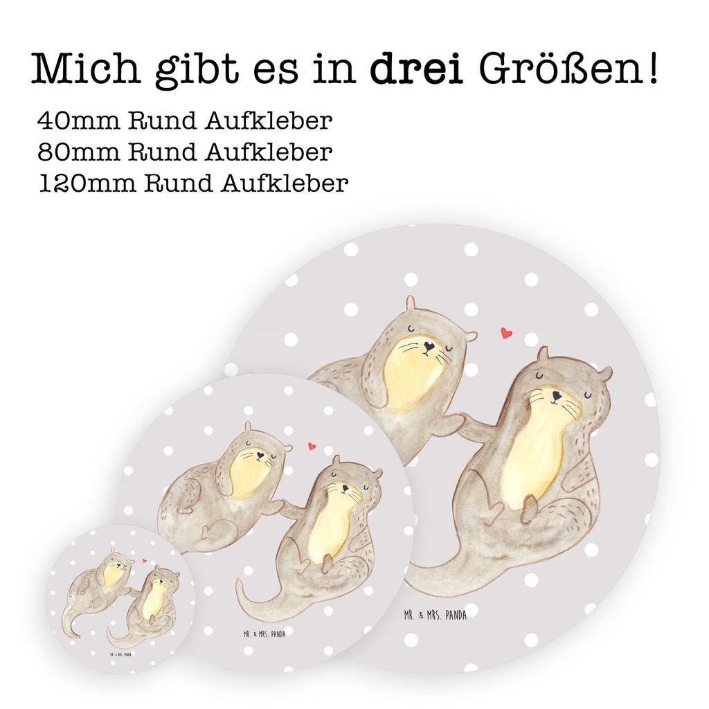 120mm Rund Aufkleber Otter händchenhaltend Sticker, Aufkleber, Etikett, Kinder, rund, Otter, Fischotter, Seeotter, Otter Seeotter See Otter
