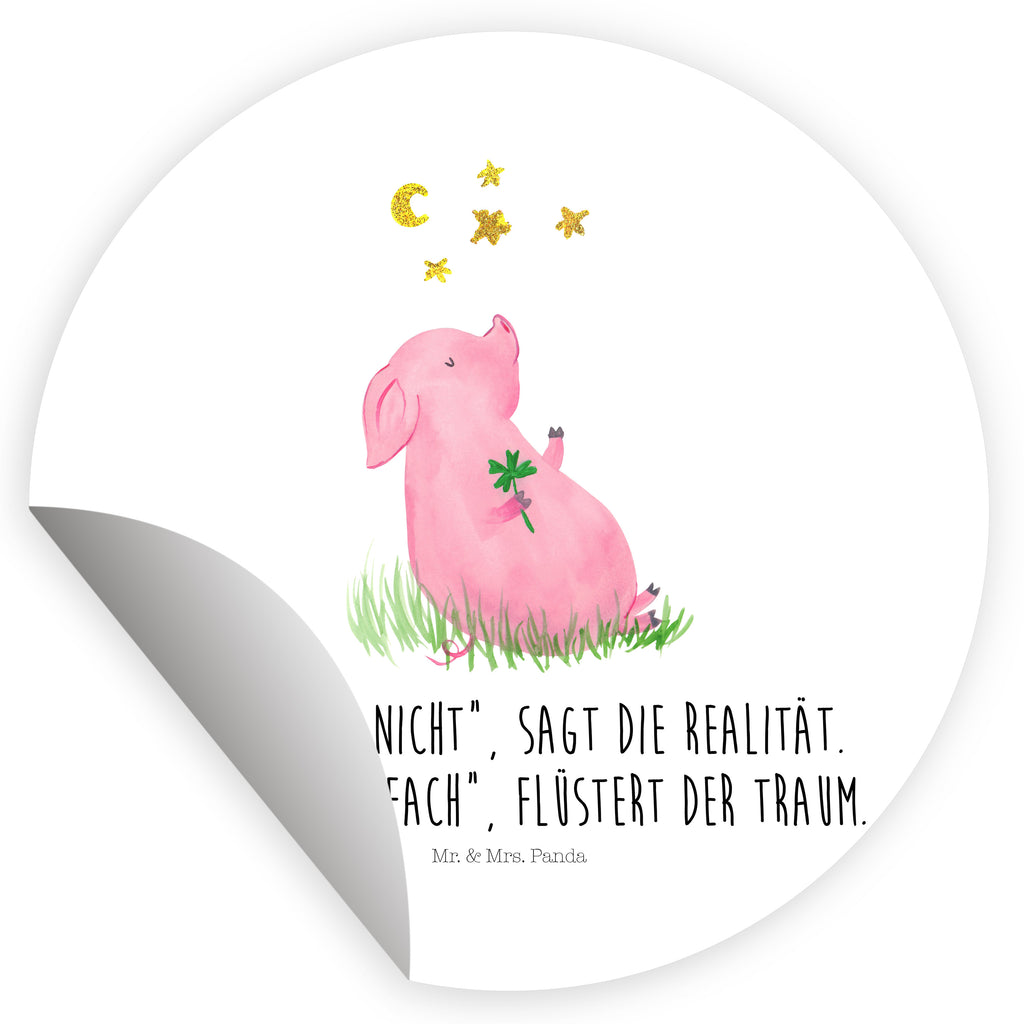 80mm Rund Aufkleber Glücksschwein Sticker, Aufkleber, Etikett, Tiermotive, Gute Laune, lustige Sprüche, Tiere, Glücksschwein. Glück, Schwein, Schweinchen, Sterne, Sernchen, Ziele, Träume, Motivation, Glücksbringer
