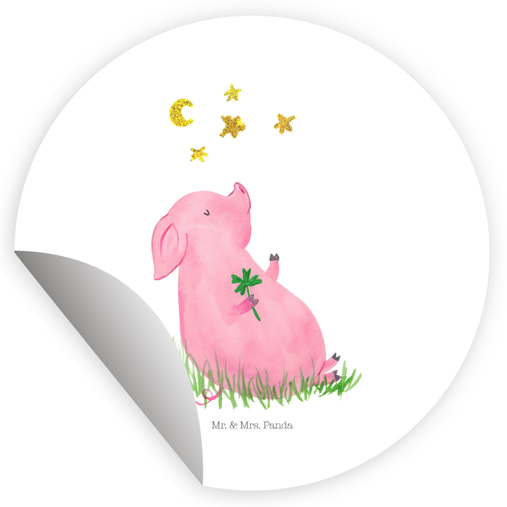 80mm Rund Aufkleber Glücksschwein Sticker, Aufkleber, Etikett, Tiermotive, Gute Laune, lustige Sprüche, Tiere, Glücksschwein. Glück, Schwein, Schweinchen, Sterne, Sernchen, Ziele, Träume, Motivation, Glücksbringer