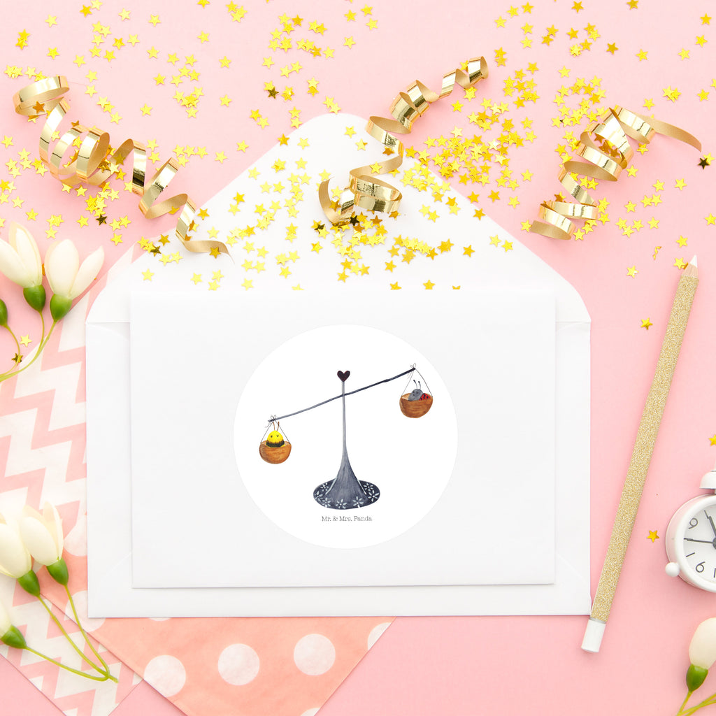 80mm Rund Aufkleber Sternzeichen Waage Sticker, Aufkleber, Etikett, Tierkreiszeichen, Sternzeichen, Horoskop, Astrologie, Aszendent, Waage, Waage Geschenk, Waage Sternzeichen, Geschenk Oktober, Geschenk September, Geburtstag Oktober, Geburtstag September, Gleichgewicht, Marienkäfer, Hummel, Biene