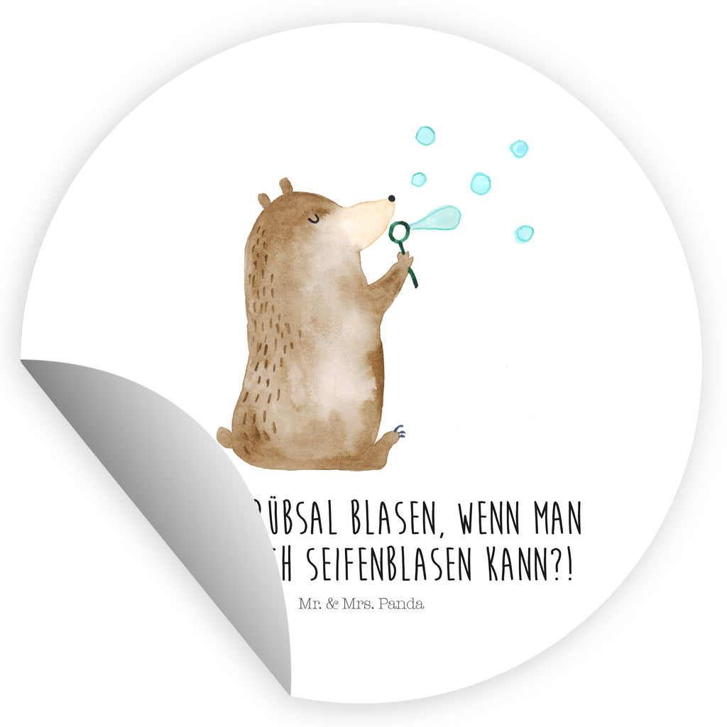 80mm Rund Aufkleber Bär Seifenblasen Sticker, Aufkleber, Etikett, Bär, Teddy, Teddybär, Seifenblasen Bär Lustig Sein Glücklich Traurig Happy