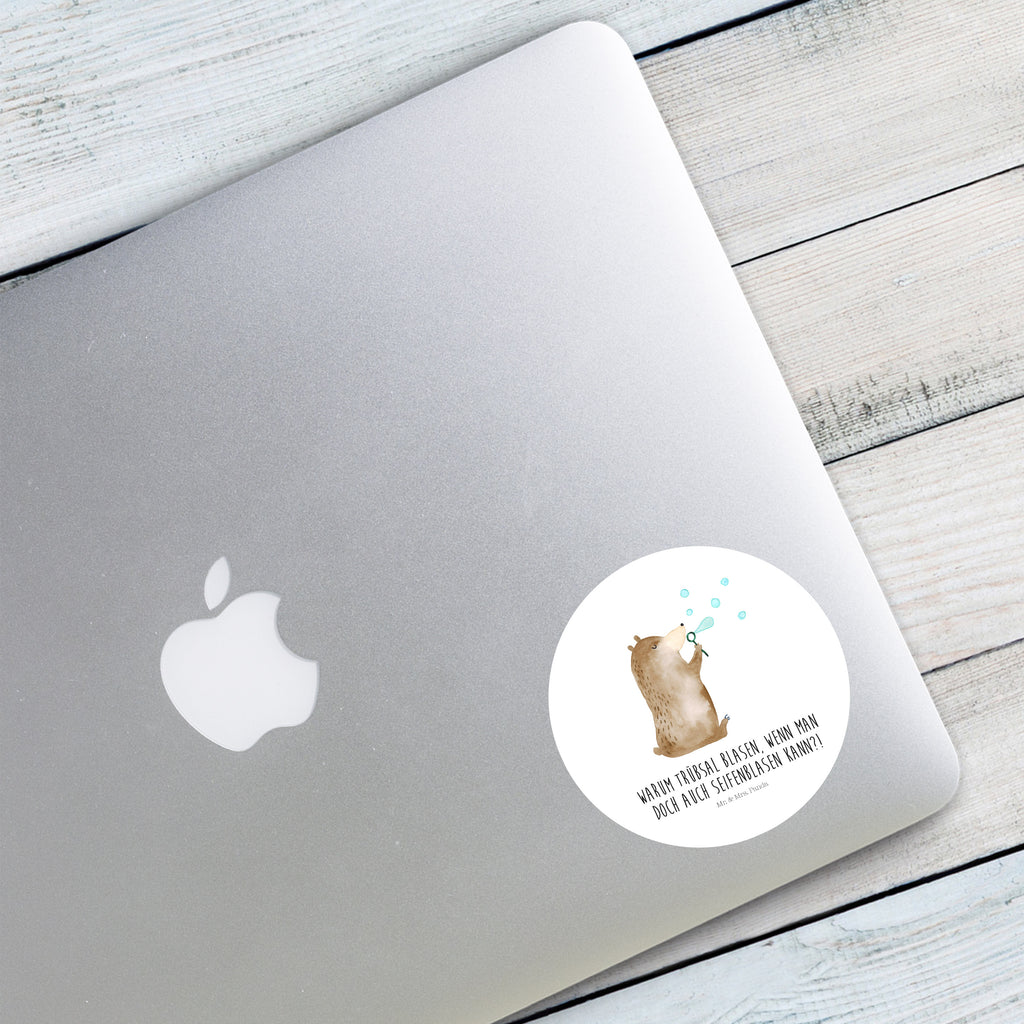 80mm Rund Aufkleber Bär Seifenblasen Sticker, Aufkleber, Etikett, Bär, Teddy, Teddybär, Seifenblasen Bär Lustig Sein Glücklich Traurig Happy