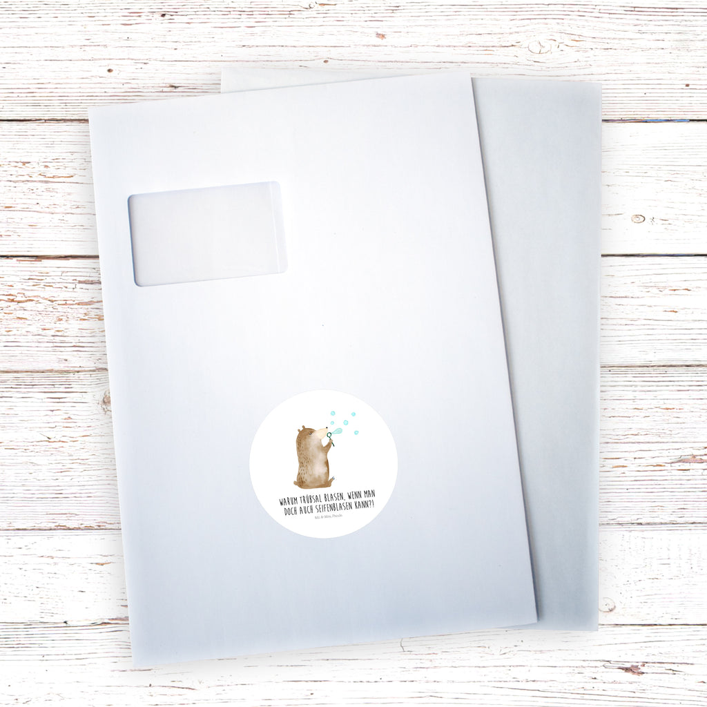 80mm Rund Aufkleber Bär Seifenblasen Sticker, Aufkleber, Etikett, Bär, Teddy, Teddybär, Seifenblasen Bär Lustig Sein Glücklich Traurig Happy