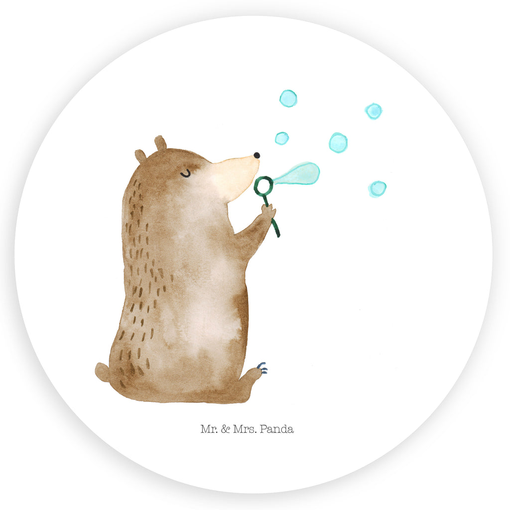 80mm Rund Aufkleber Bär Seifenblasen Sticker, Aufkleber, Etikett, Bär, Teddy, Teddybär, Seifenblasen Bär Lustig Sein Glücklich Traurig Happy