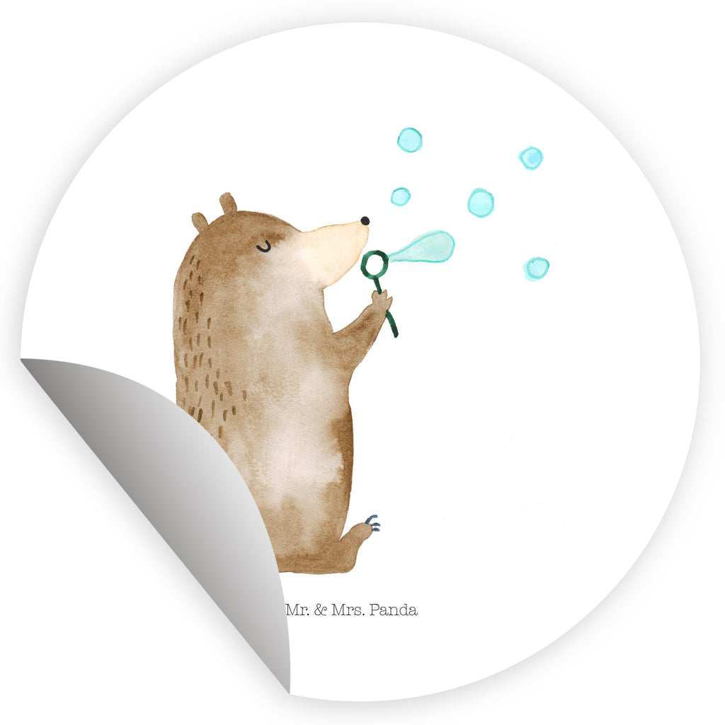 80mm Rund Aufkleber Bär Seifenblasen Sticker, Aufkleber, Etikett, Bär, Teddy, Teddybär, Seifenblasen Bär Lustig Sein Glücklich Traurig Happy