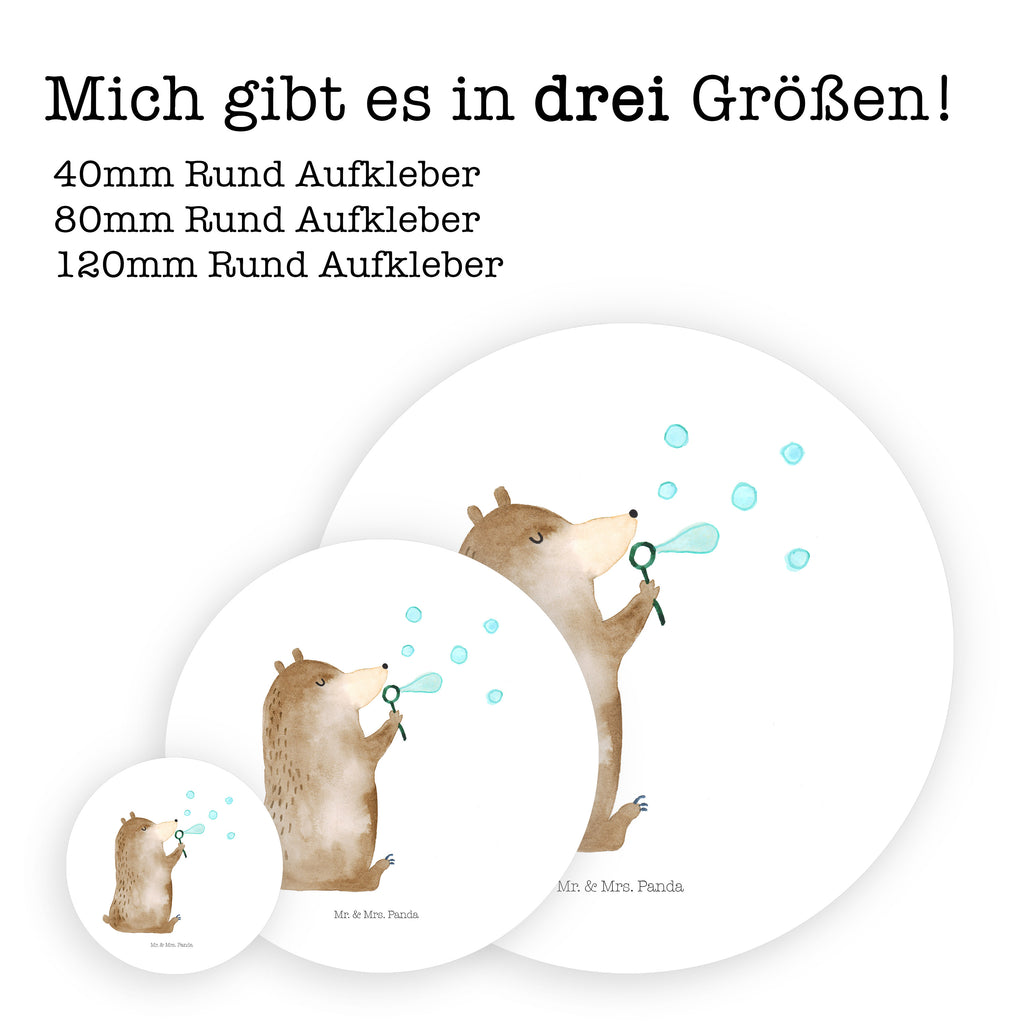 80mm Rund Aufkleber Bär Seifenblasen Sticker, Aufkleber, Etikett, Bär, Teddy, Teddybär, Seifenblasen Bär Lustig Sein Glücklich Traurig Happy