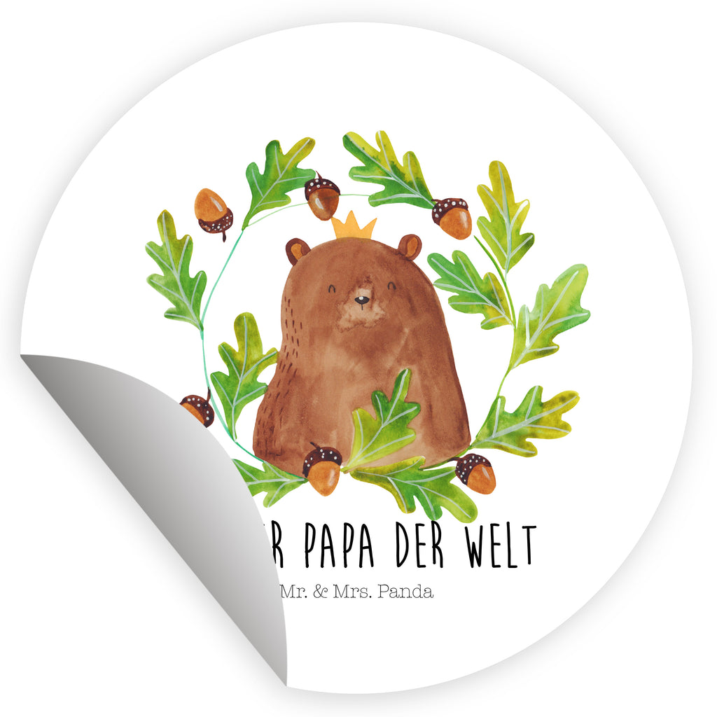 80mm Rund Aufkleber Bär König Sticker, Aufkleber, Etikett, Bär, Teddy, Teddybär, Papa, Papa Bär, bester Vater, bester Papa, weltbester Papa, Vatertag, Vater, Dad, Daddy, Papi