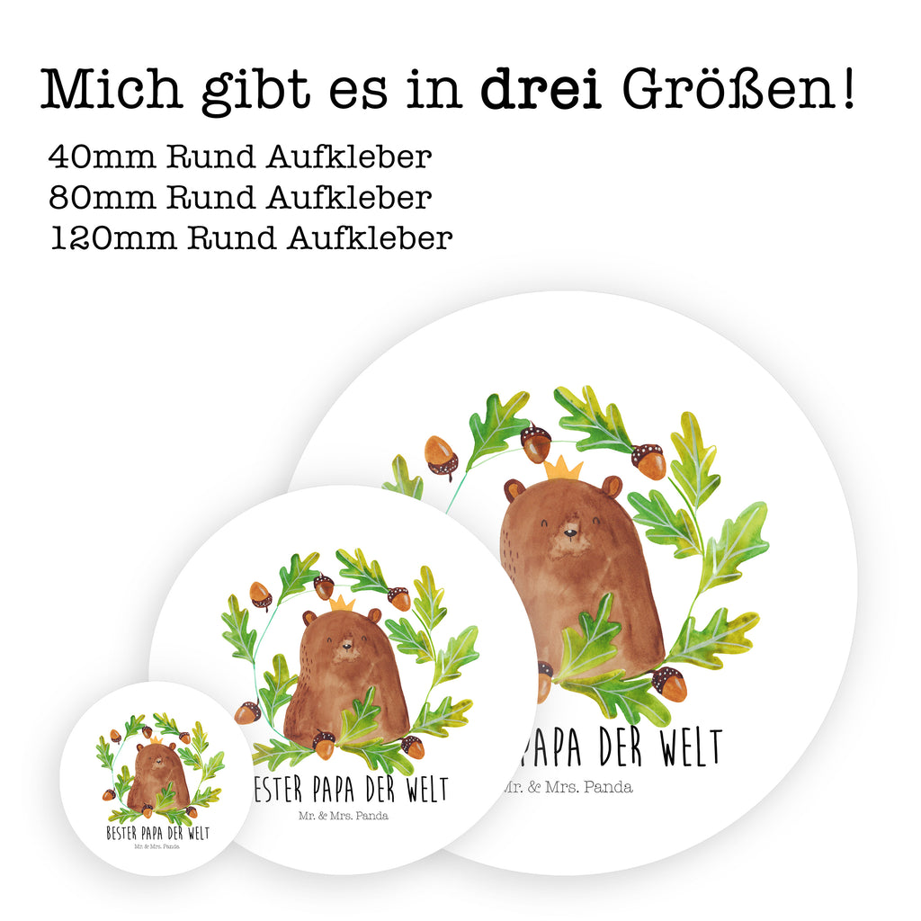80mm Rund Aufkleber Bär König Sticker, Aufkleber, Etikett, Bär, Teddy, Teddybär, Papa, Papa Bär, bester Vater, bester Papa, weltbester Papa, Vatertag, Vater, Dad, Daddy, Papi