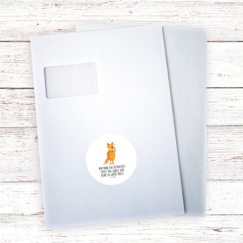 80mm Rund Aufkleber Fuchs Lord Sticker, Aufkleber, Etikett, Fuchs, Füchse, tröstende Worte, Spruch lustig, Liebeskummer Geschenk, Motivation Spruch, Problemlösung