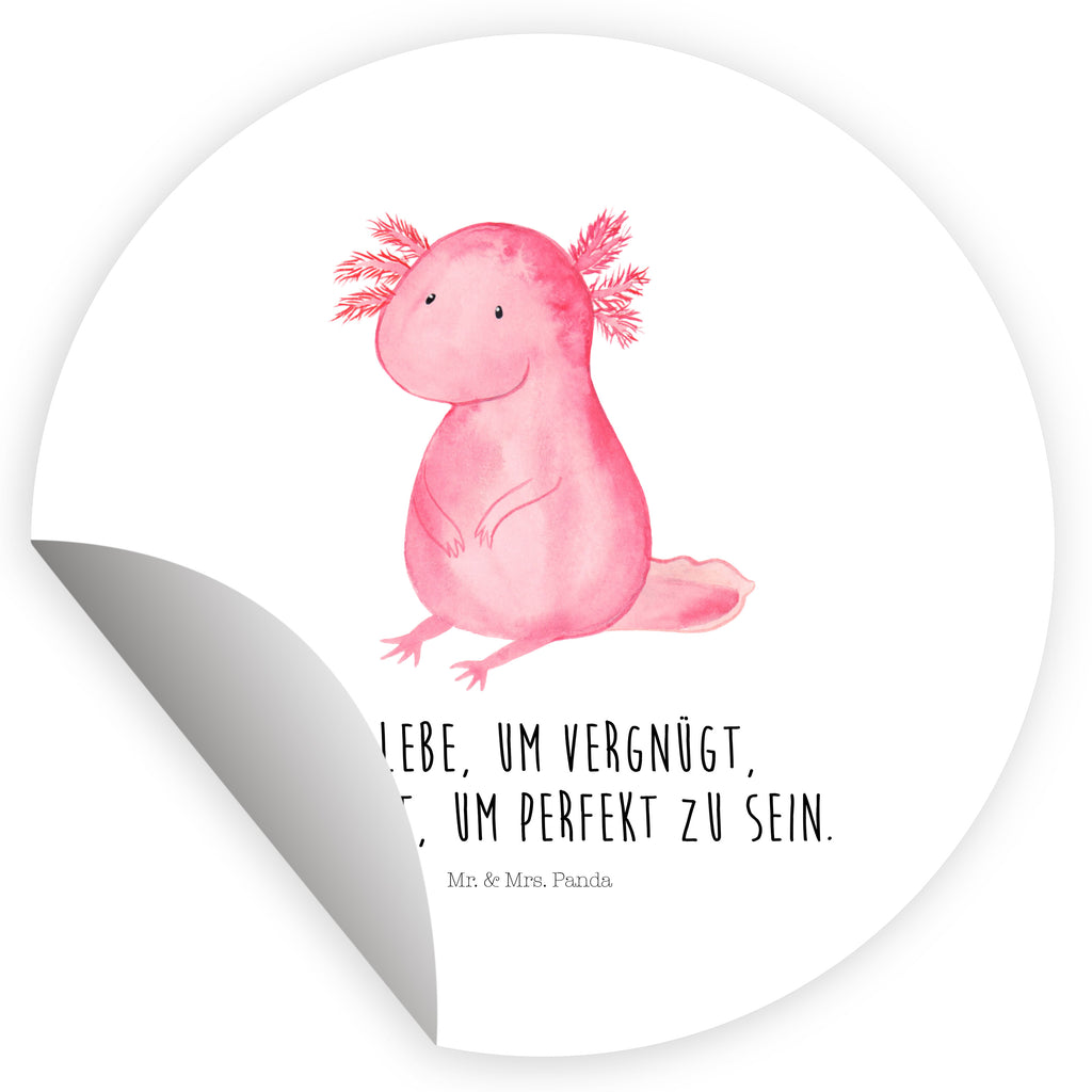 80mm Rund Aufkleber Axolotl Sticker, Aufkleber, Etikett, Axolotl, Molch, Axolot, vergnügt, fröhlich, zufrieden, Lebensstil, Weisheit, Lebensweisheit, Liebe, Freundin