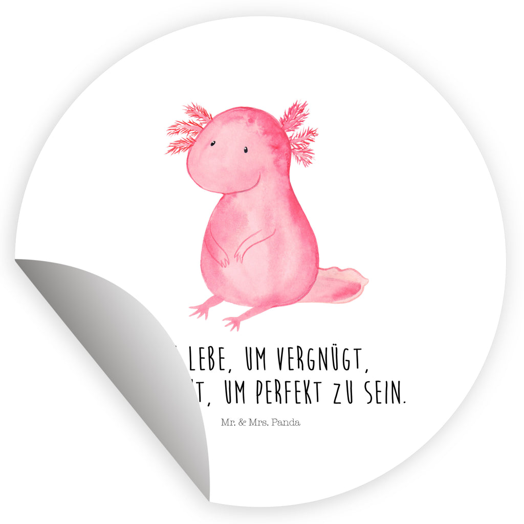 80mm Rund Aufkleber Axolotl Sticker, Aufkleber, Etikett, Axolotl, Molch, Axolot, vergnügt, fröhlich, zufrieden, Lebensstil, Weisheit, Lebensweisheit, Liebe, Freundin