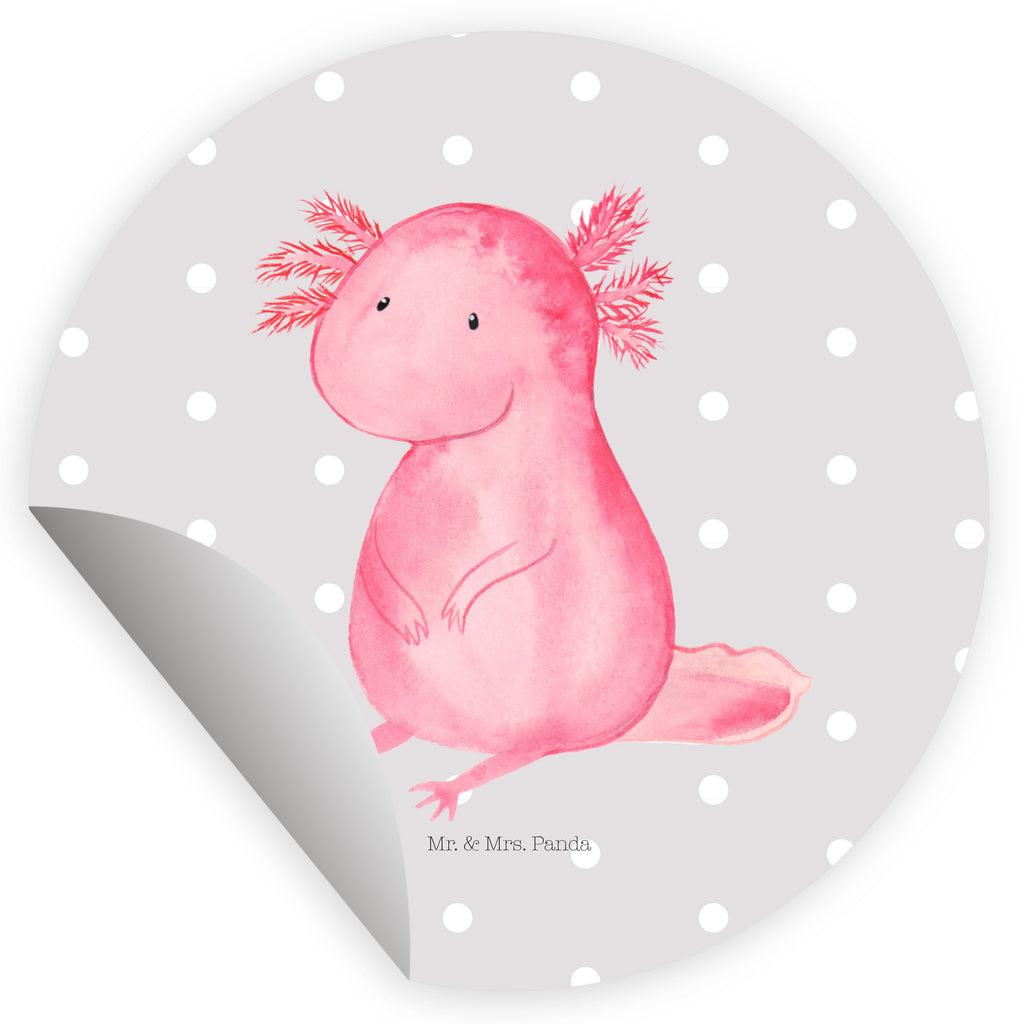 80mm Rund Aufkleber Axolotl Sticker, Aufkleber, Etikett, Axolotl, Molch, Axolot, vergnügt, fröhlich, zufrieden, Lebensstil, Weisheit, Lebensweisheit, Liebe, Freundin