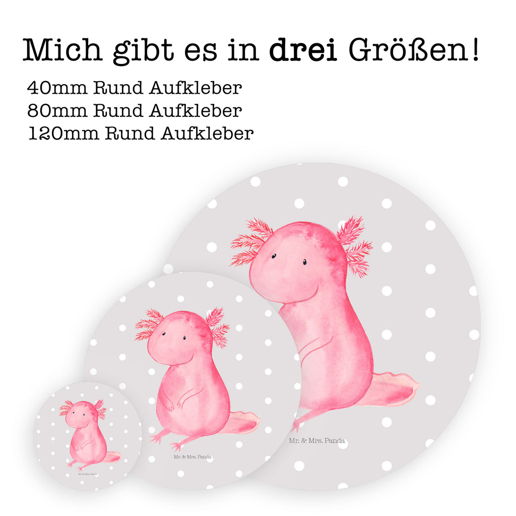 80mm Rund Aufkleber Axolotl Sticker, Aufkleber, Etikett, Axolotl, Molch, Axolot, vergnügt, fröhlich, zufrieden, Lebensstil, Weisheit, Lebensweisheit, Liebe, Freundin