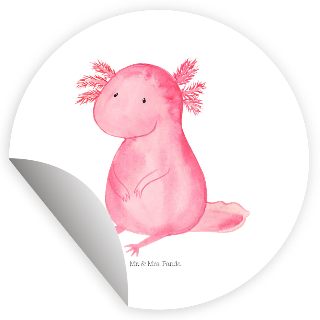 80mm Rund Aufkleber Axolotl Sticker, Aufkleber, Etikett, Axolotl, Molch, Axolot, vergnügt, fröhlich, zufrieden, Lebensstil, Weisheit, Lebensweisheit, Liebe, Freundin