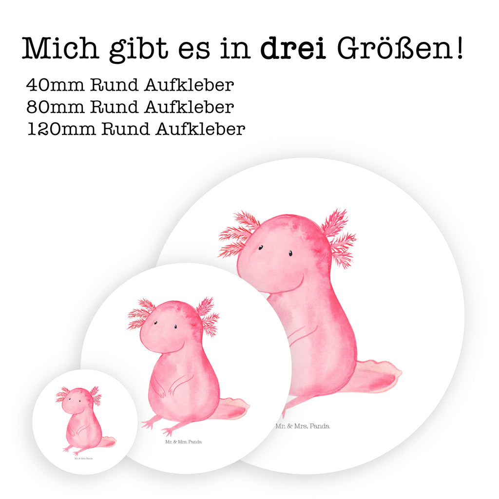 80mm Rund Aufkleber Axolotl Sticker, Aufkleber, Etikett, Axolotl, Molch, Axolot, vergnügt, fröhlich, zufrieden, Lebensstil, Weisheit, Lebensweisheit, Liebe, Freundin
