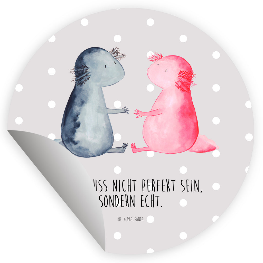 40mm Rund Aufkleber Axolotl Liebe Sticker, Aufkleber, Etikett, Axolotl, Molch, Axolot, Schwanzlurch, Lurch, Lurche, Liebe, große Liebe, Liebesbeweis, Freund, Verlobter, Ehemann, Jahrestag, Valentinstag