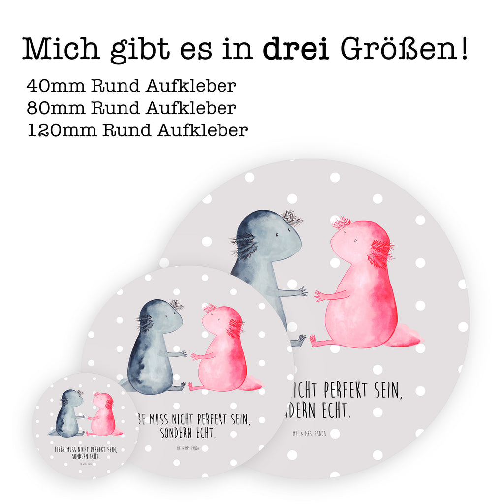 40mm Rund Aufkleber Axolotl Liebe Sticker, Aufkleber, Etikett, Axolotl, Molch, Axolot, Schwanzlurch, Lurch, Lurche, Liebe, große Liebe, Liebesbeweis, Freund, Verlobter, Ehemann, Jahrestag, Valentinstag