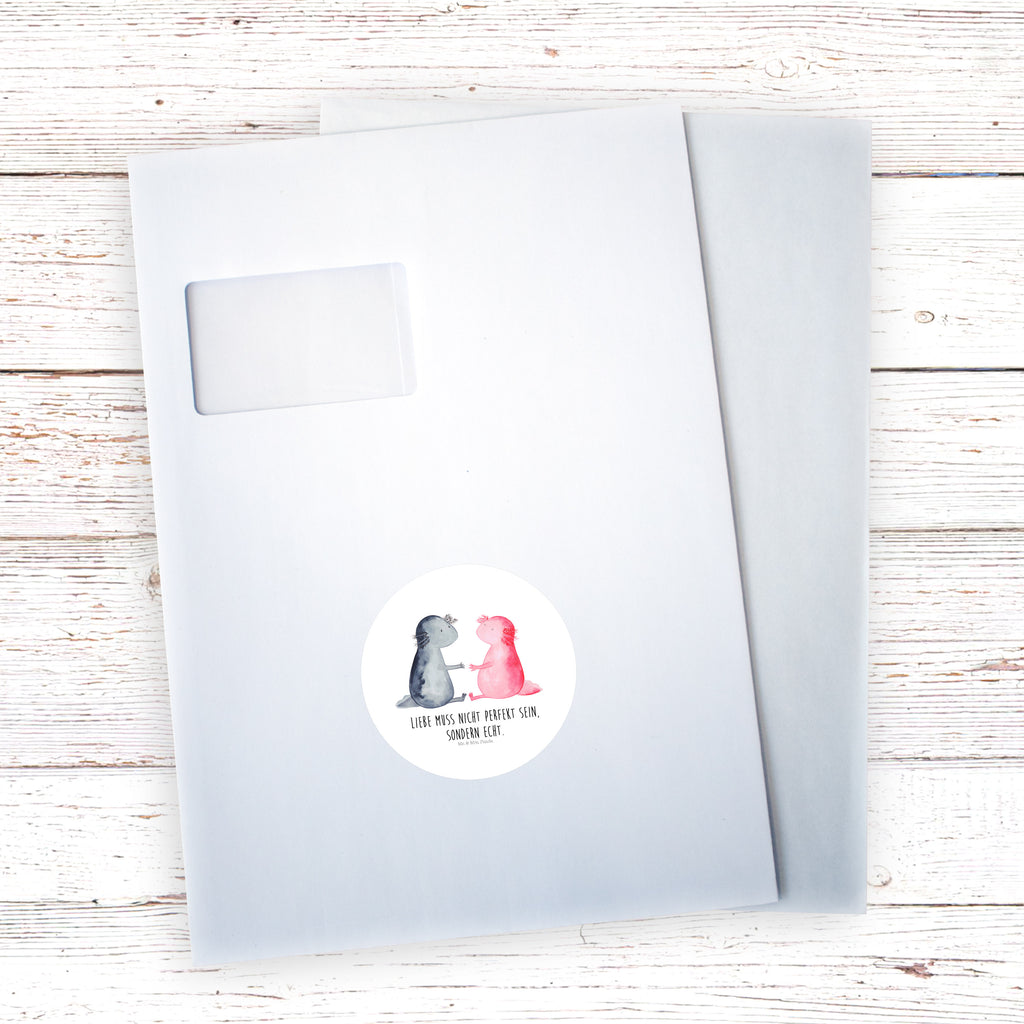 40mm Rund Aufkleber Axolotl Liebe Sticker, Aufkleber, Etikett, Axolotl, Molch, Axolot, Schwanzlurch, Lurch, Lurche, Liebe, große Liebe, Liebesbeweis, Freund, Verlobter, Ehemann, Jahrestag, Valentinstag
