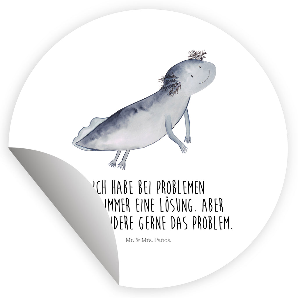 80mm Rund Aufkleber Axolotl schwimmt Sticker, Aufkleber, Etikett, Axolotl, Molch, Axolot, Schwanzlurch, Lurch, Lurche, Problem, Probleme, Lösungen, Motivation