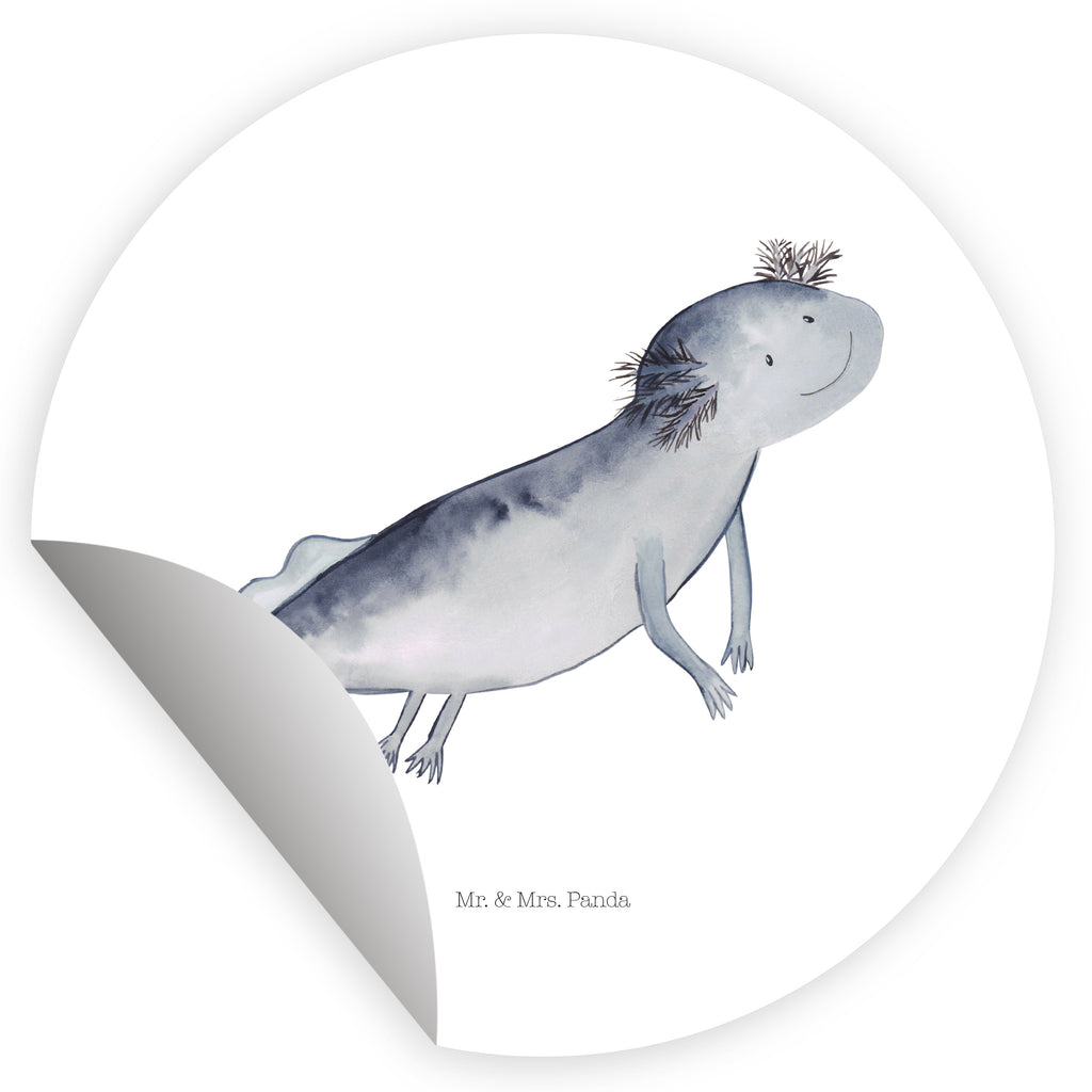 80mm Rund Aufkleber Axolotl schwimmt Sticker, Aufkleber, Etikett, Axolotl, Molch, Axolot, Schwanzlurch, Lurch, Lurche, Problem, Probleme, Lösungen, Motivation