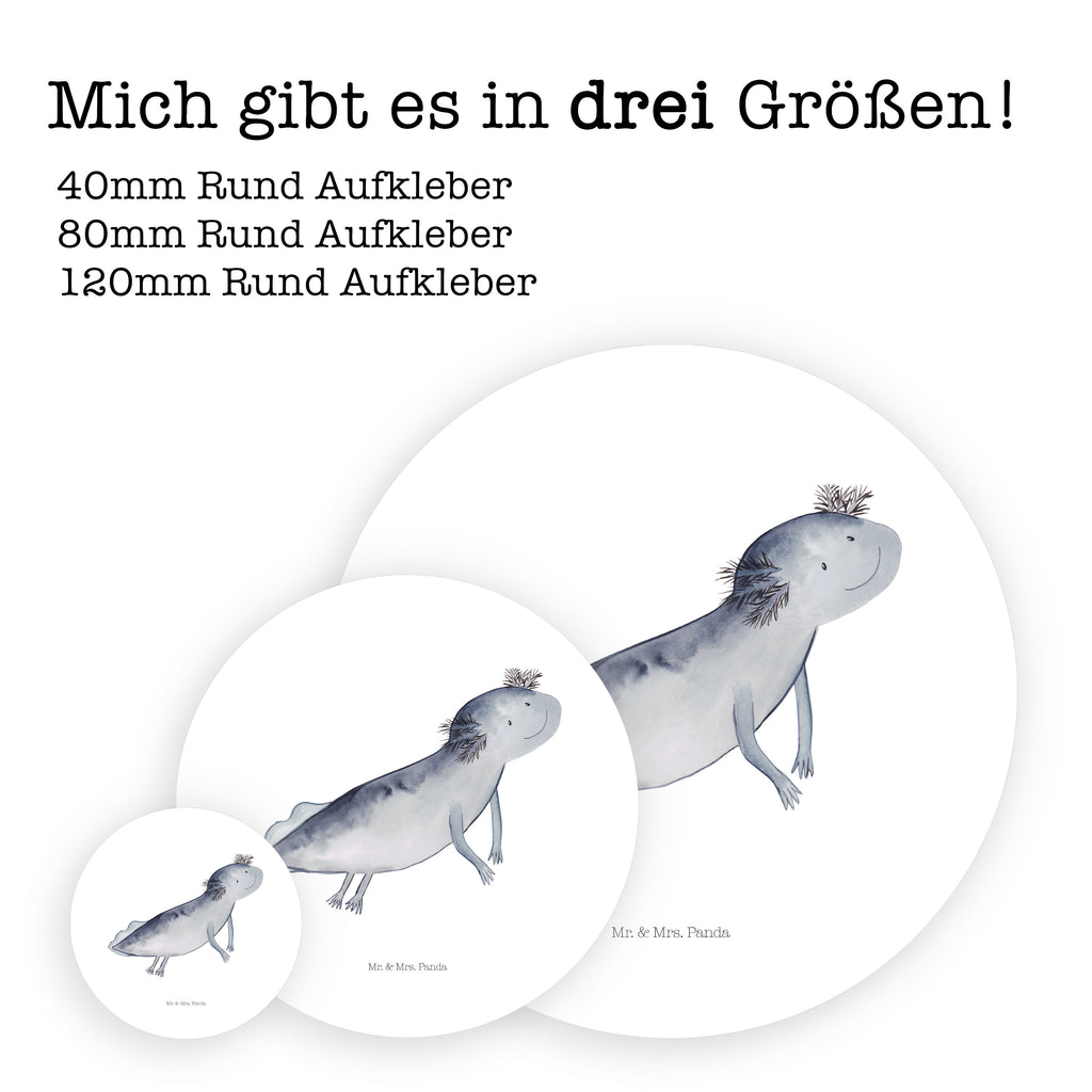 80mm Rund Aufkleber Axolotl schwimmt Sticker, Aufkleber, Etikett, Axolotl, Molch, Axolot, Schwanzlurch, Lurch, Lurche, Problem, Probleme, Lösungen, Motivation