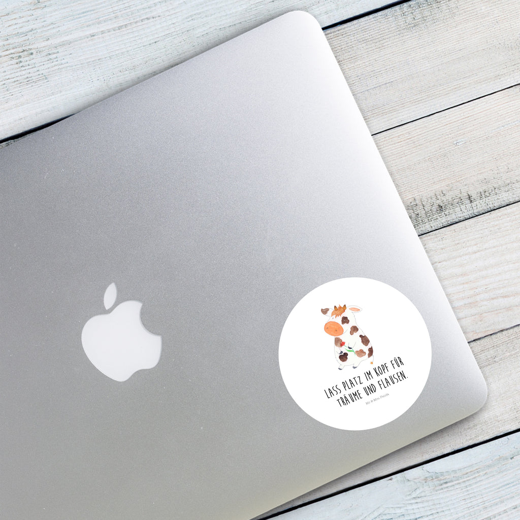 80mm Rund Aufkleber Kuh Sticker, Aufkleber, Etikett, Bauernhof, Hoftiere, Landwirt, Landwirtin, Kuh, Kühe, Träume, Flausen, Spruch, Magie, Motivtion, Hof, Milch, Milchkuh
