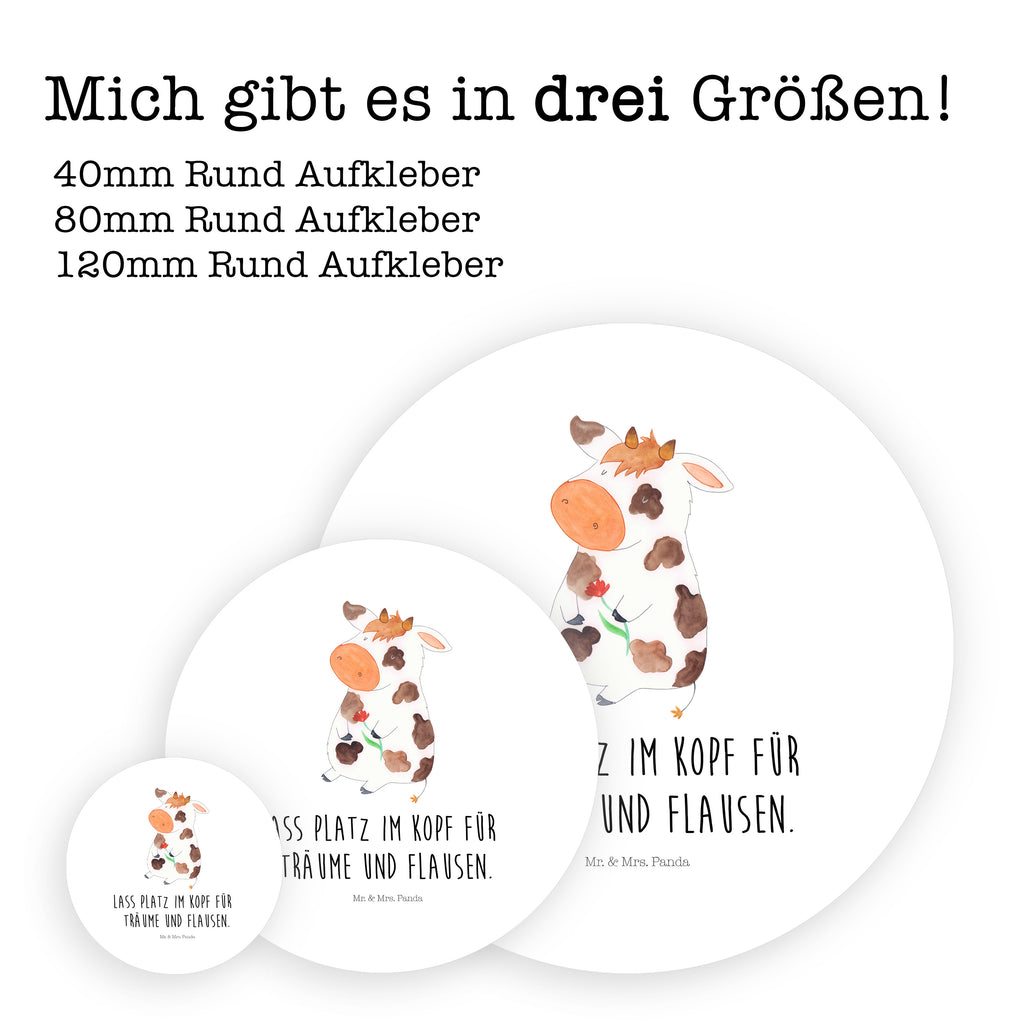 80mm Rund Aufkleber Kuh Sticker, Aufkleber, Etikett, Bauernhof, Hoftiere, Landwirt, Landwirtin, Kuh, Kühe, Träume, Flausen, Spruch, Magie, Motivtion, Hof, Milch, Milchkuh