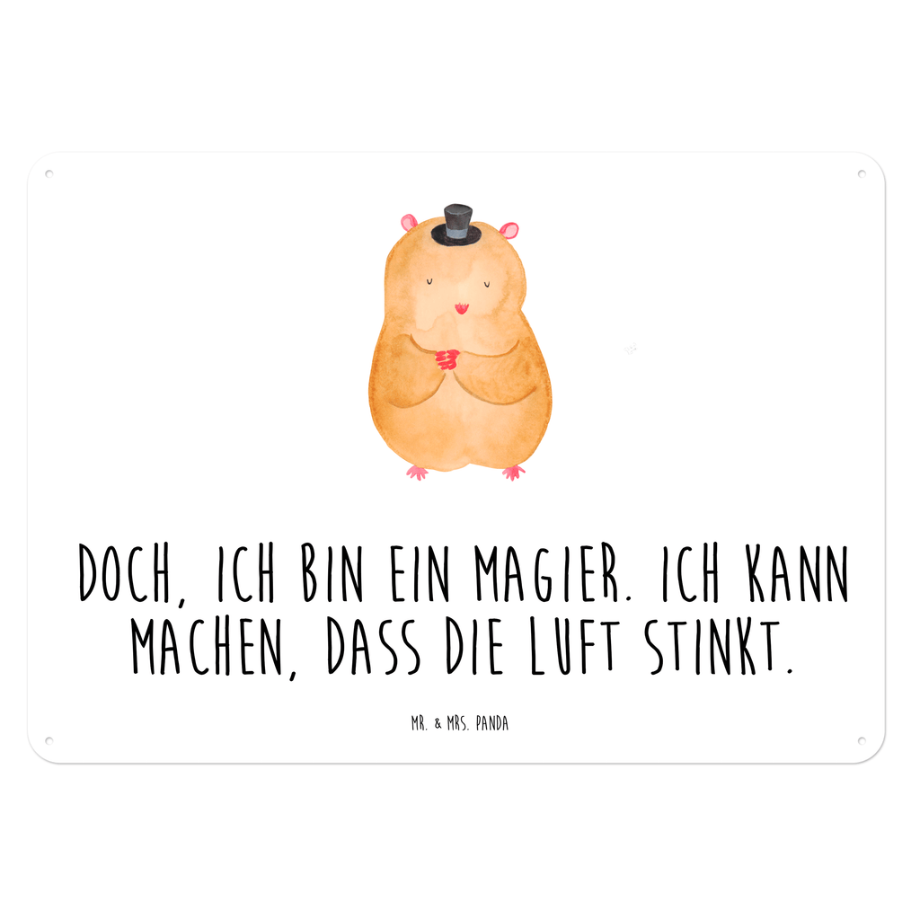 Blechschild Hamster mit Hut Blechschild, Metallschild, Geschenk Schild, Schild, Magnet-Metall-Schild, Deko Schild, Wandschild, Wand-Dekoration, Türschild, Tiermotive, Gute Laune, lustige Sprüche, Tiere, Hamster, Hut, Magier, Zylinder, Zwerghamster, Zauberer, Houdini