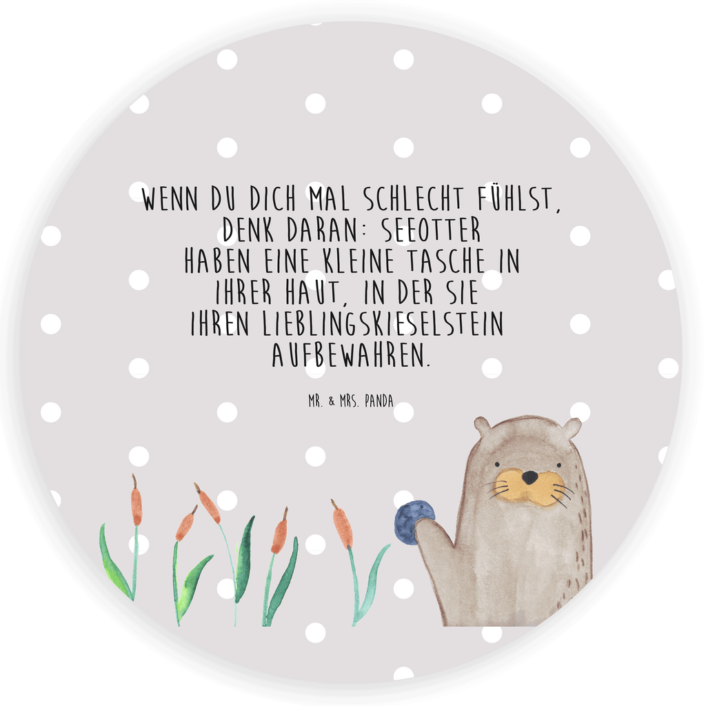80mm Rund Aufkleber Otter mit Stein Sticker, Aufkleber, Etikett, Otter, Fischotter, Seeotter, Otter Seeotter See Otter