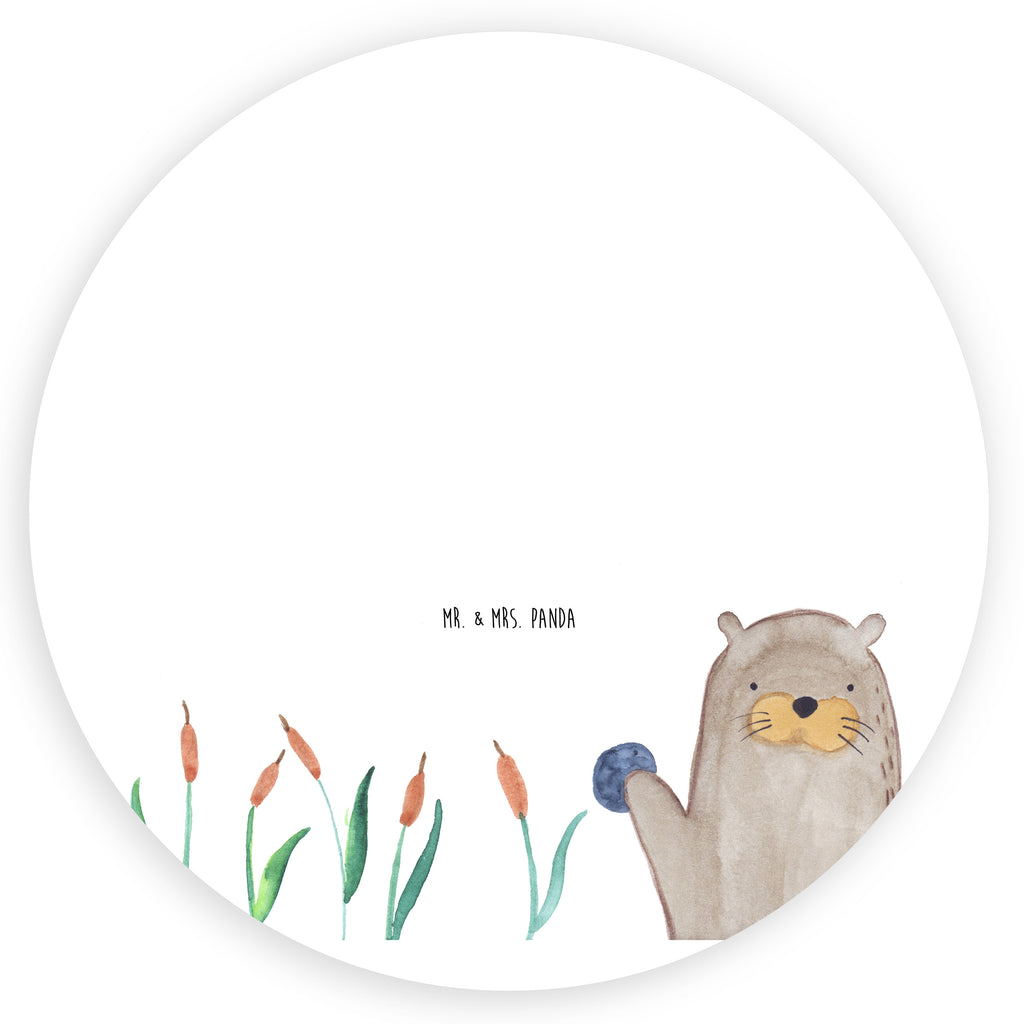 80mm Rund Aufkleber Otter mit Stein Sticker, Aufkleber, Etikett, Otter, Fischotter, Seeotter, Otter Seeotter See Otter