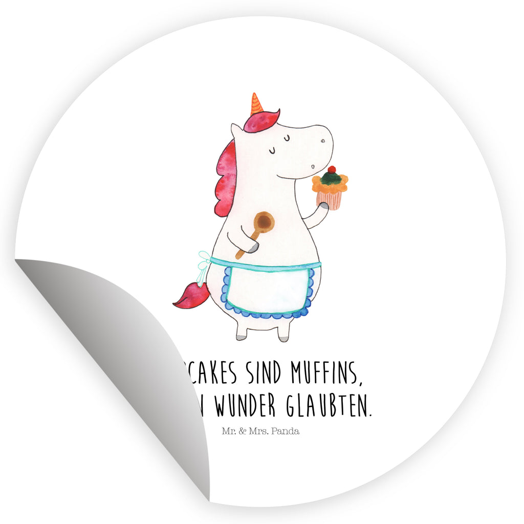 40mm Rund Aufkleber Einhorn Küchenfee Sticker, Aufkleber, Etikett, Einhorn, Einhörner, Einhorn Deko, Pegasus, Unicorn, backen, Muffin, Motivation, Träumer, träumen, Bäckerin, Hobbykoch, Koch, Torte, Kuchen
