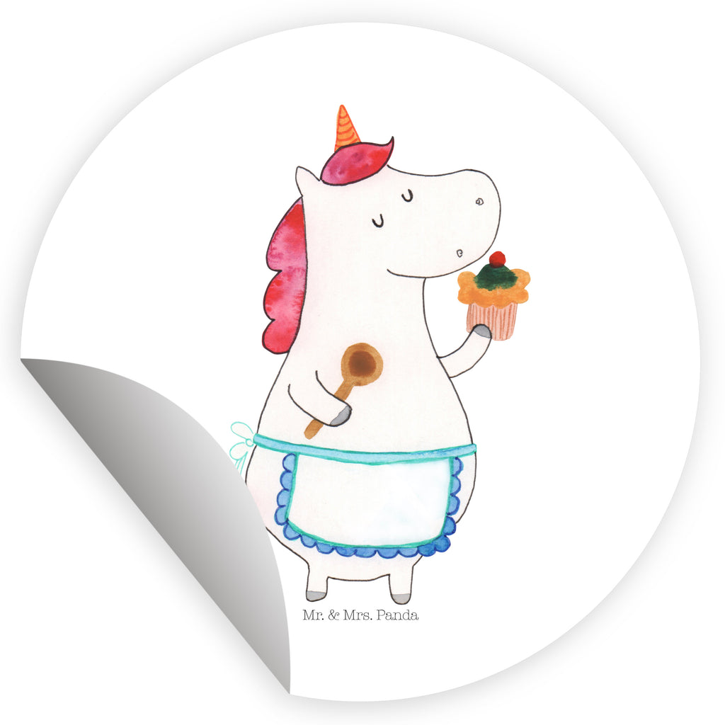 40mm Rund Aufkleber Einhorn Küchenfee Sticker, Aufkleber, Etikett, Einhorn, Einhörner, Einhorn Deko, Pegasus, Unicorn, backen, Muffin, Motivation, Träumer, träumen, Bäckerin, Hobbykoch, Koch, Torte, Kuchen