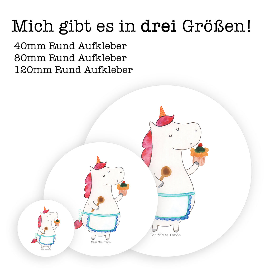 40mm Rund Aufkleber Einhorn Küchenfee Sticker, Aufkleber, Etikett, Einhorn, Einhörner, Einhorn Deko, Pegasus, Unicorn, backen, Muffin, Motivation, Träumer, träumen, Bäckerin, Hobbykoch, Koch, Torte, Kuchen