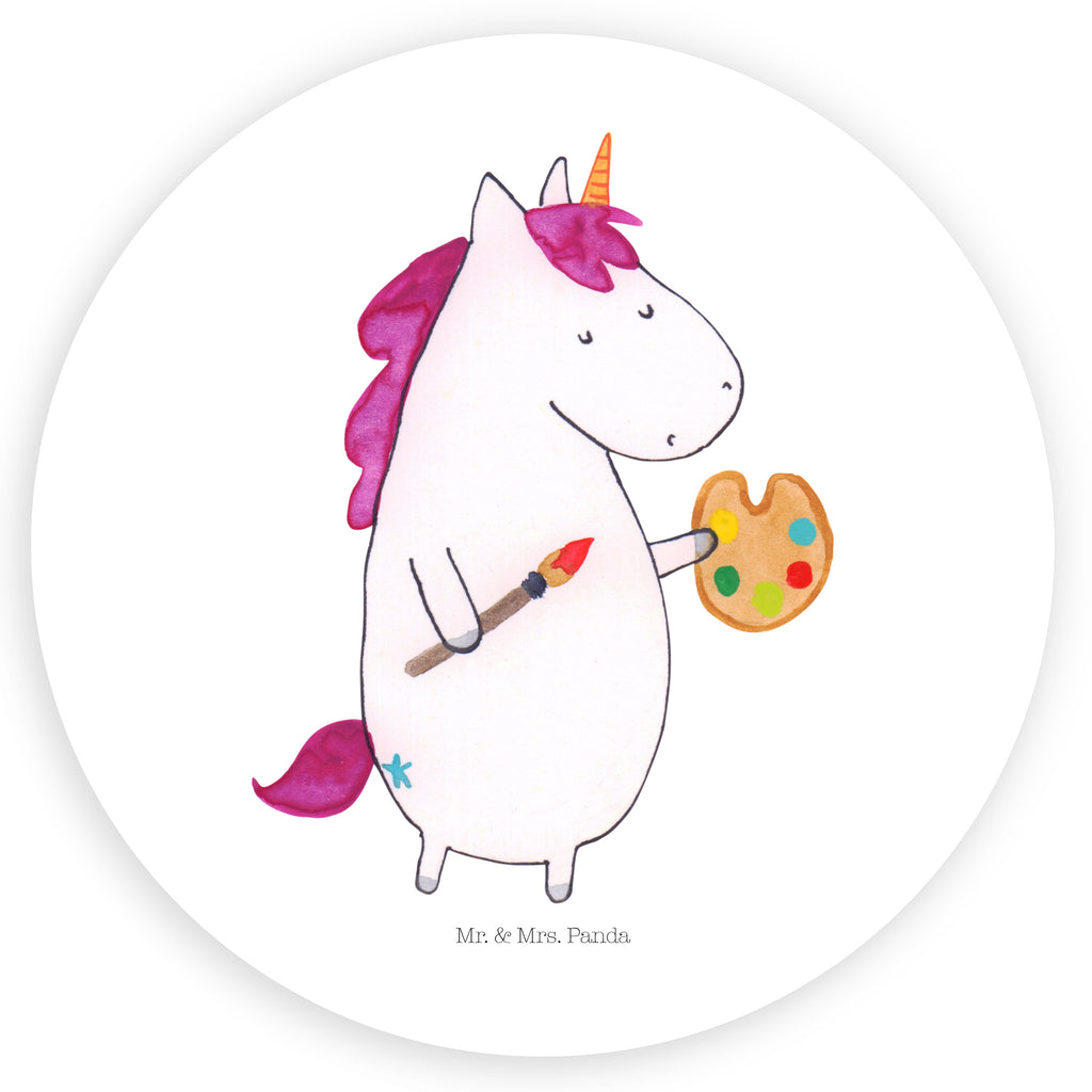 40mm Rund Aufkleber Einhorn Künstler Sticker, Aufkleber, Etikett, Einhorn, Einhörner, Einhorn Deko, Pegasus, Unicorn, Englisch, Künstler, Artist, Malen, Zeichnen, Welt, Farbe, Stift, Pinsel, Geschenk, Maler