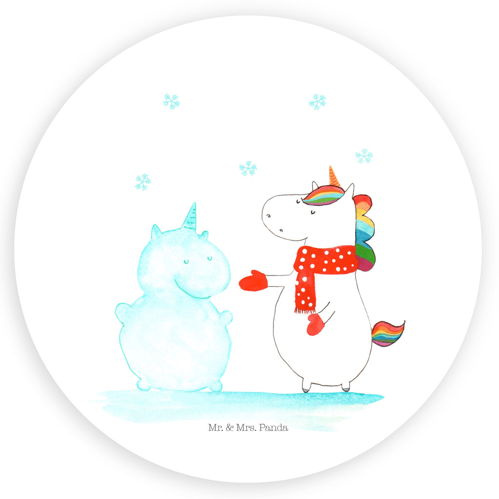 40mm Rund Aufkleber Einhorn Schneemann Sticker, Aufkleber, Etikett, Einhorn, Einhörner, Einhorn Deko, Pegasus, Unicorn, Schneemann, Winter, Schnee, Kuchen, Weihnachten, kalt, Mütze, Handschuhe, X-Mas