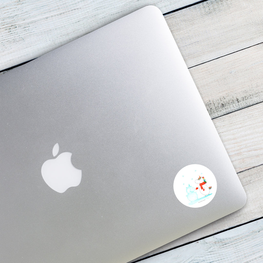 40mm Rund Aufkleber Einhorn Schneemann Sticker, Aufkleber, Etikett, Einhorn, Einhörner, Einhorn Deko, Pegasus, Unicorn, Schneemann, Winter, Schnee, Kuchen, Weihnachten, kalt, Mütze, Handschuhe, X-Mas